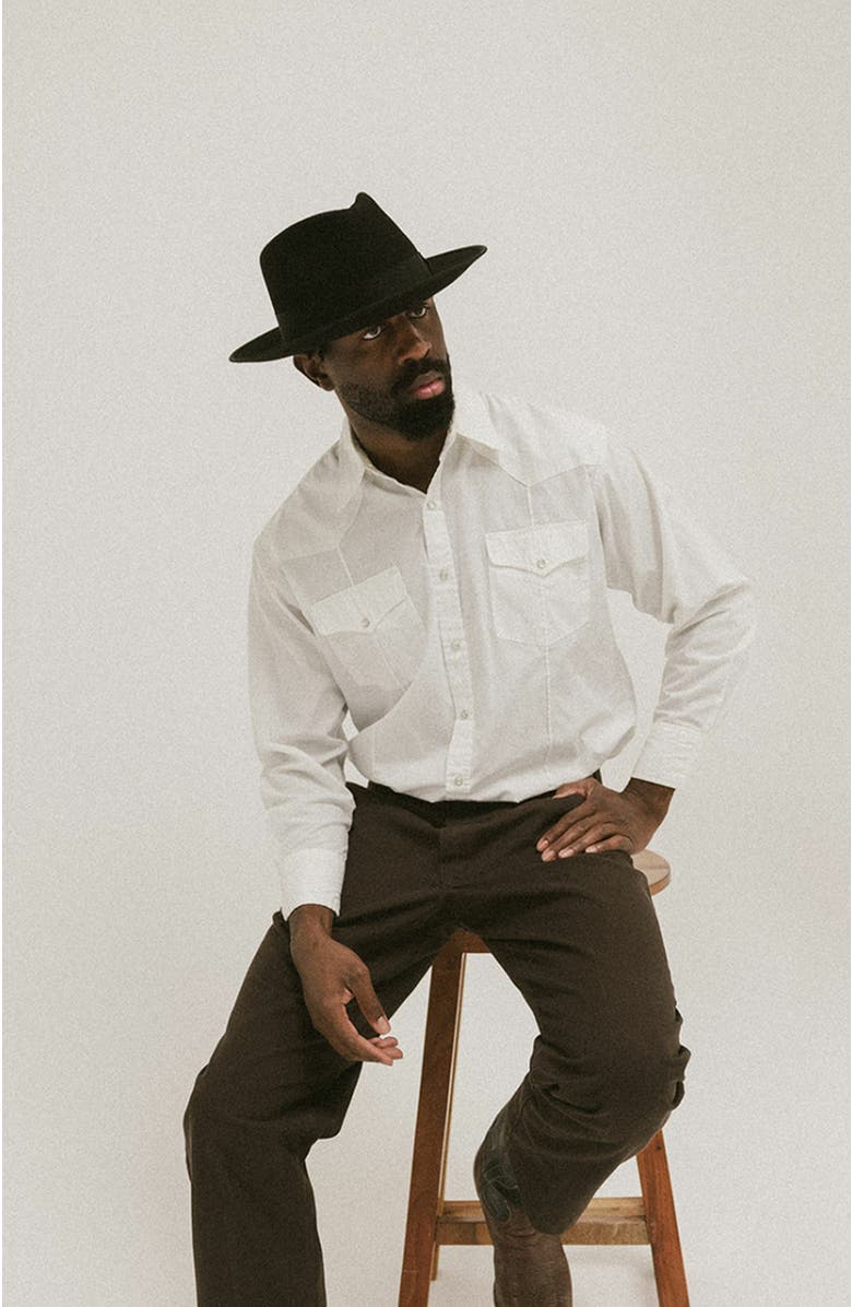 Two Roads Hat Co. Waterloo Fedora, Alternate, color, Black