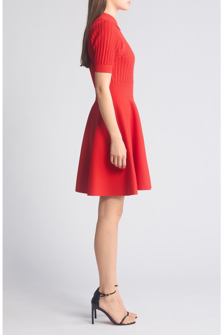 Mia Knit Skater Dress, Alternate, color, RED