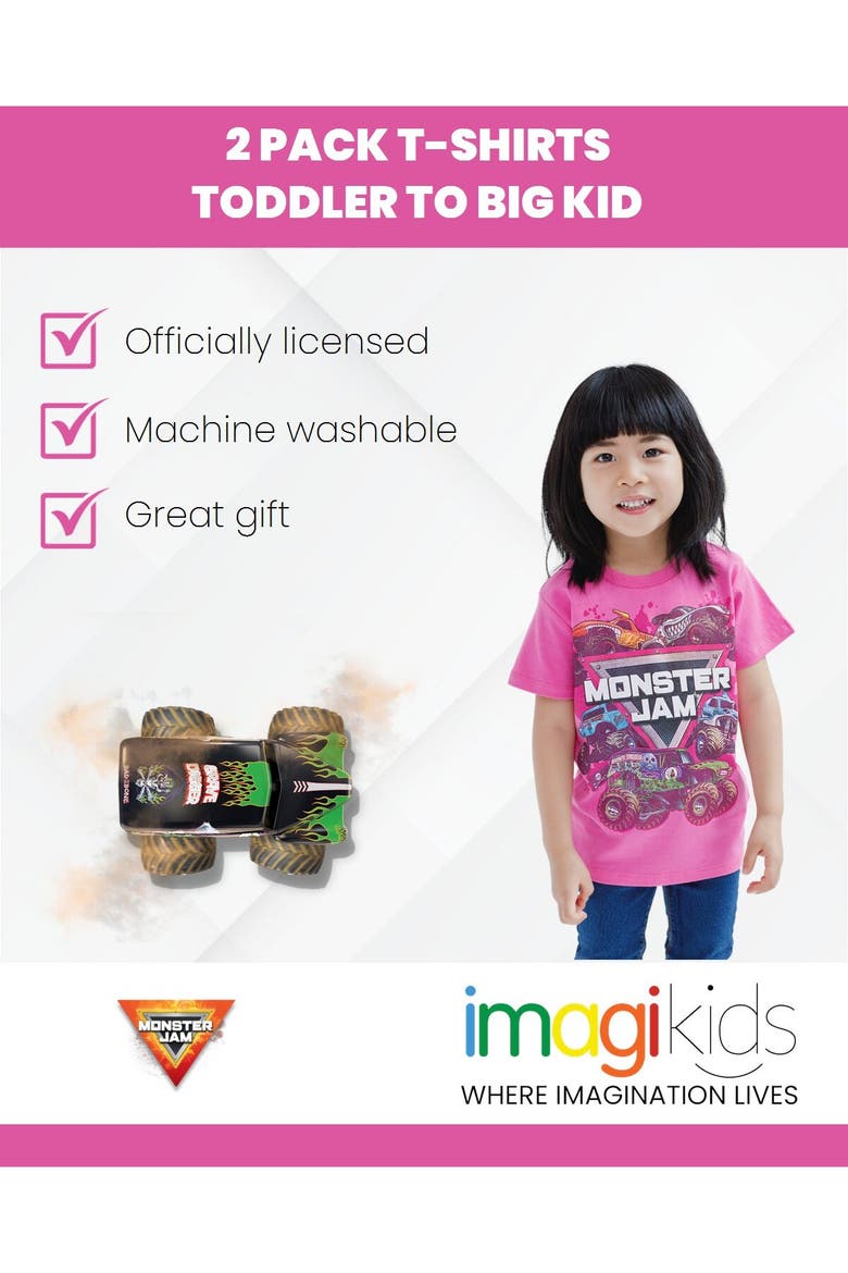 2-Pack Short Sleeve T-Shirts, Alternate, color, Pink Heather Gray