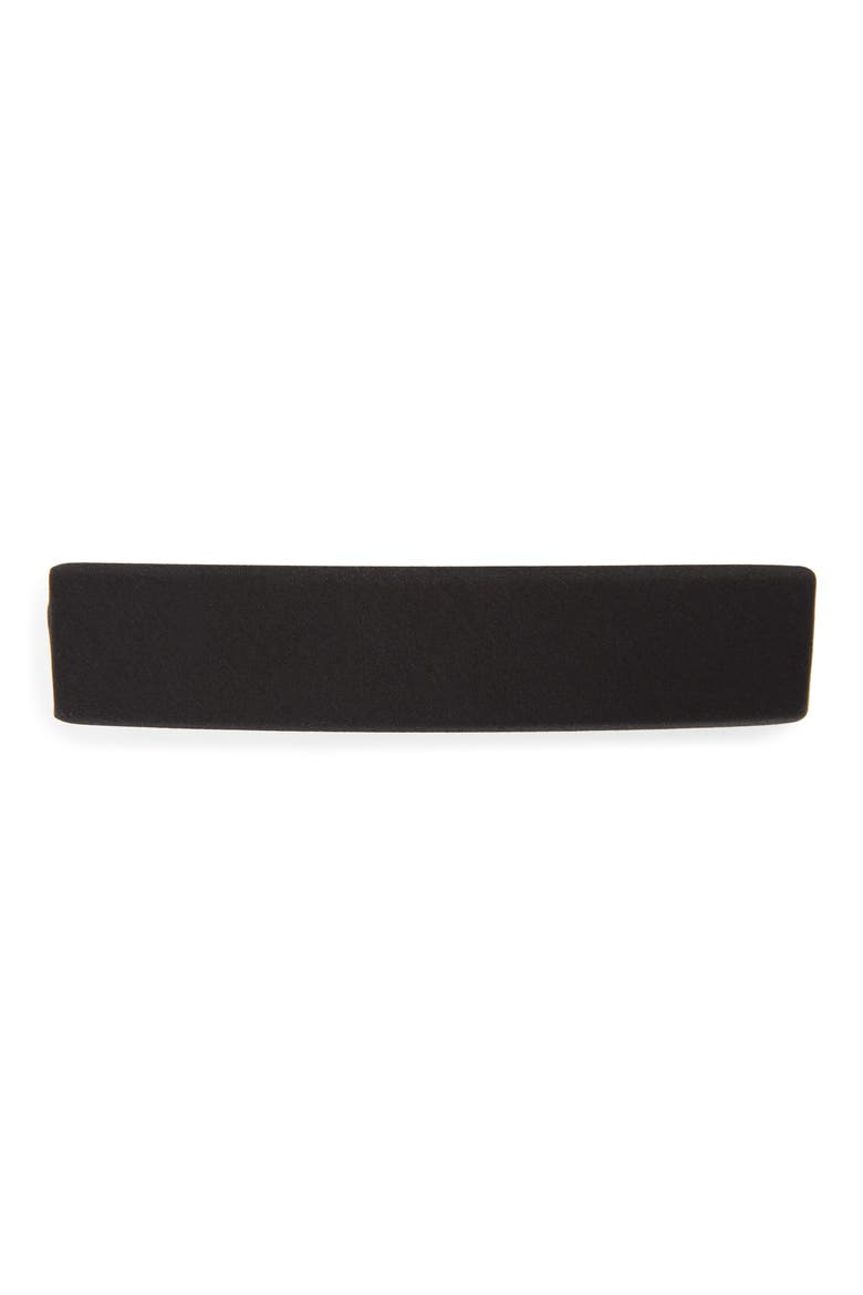 Silk Rectangle Barrette, Main, color, SILK CHARMEUSE BLACK