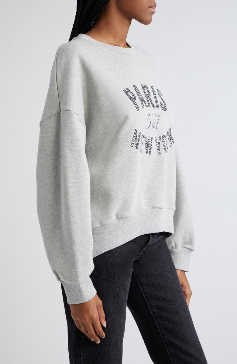 Cinq à Sept Brandy Rhinestone Detail Cotton Blend Sweatshirt, Alternate, color,