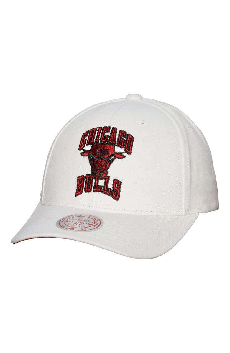Mitchell & Ness Men's Mitchell & Ness White Chicago Bulls Hardwood Classics All In Retro Snapback Hat, Main, color, White