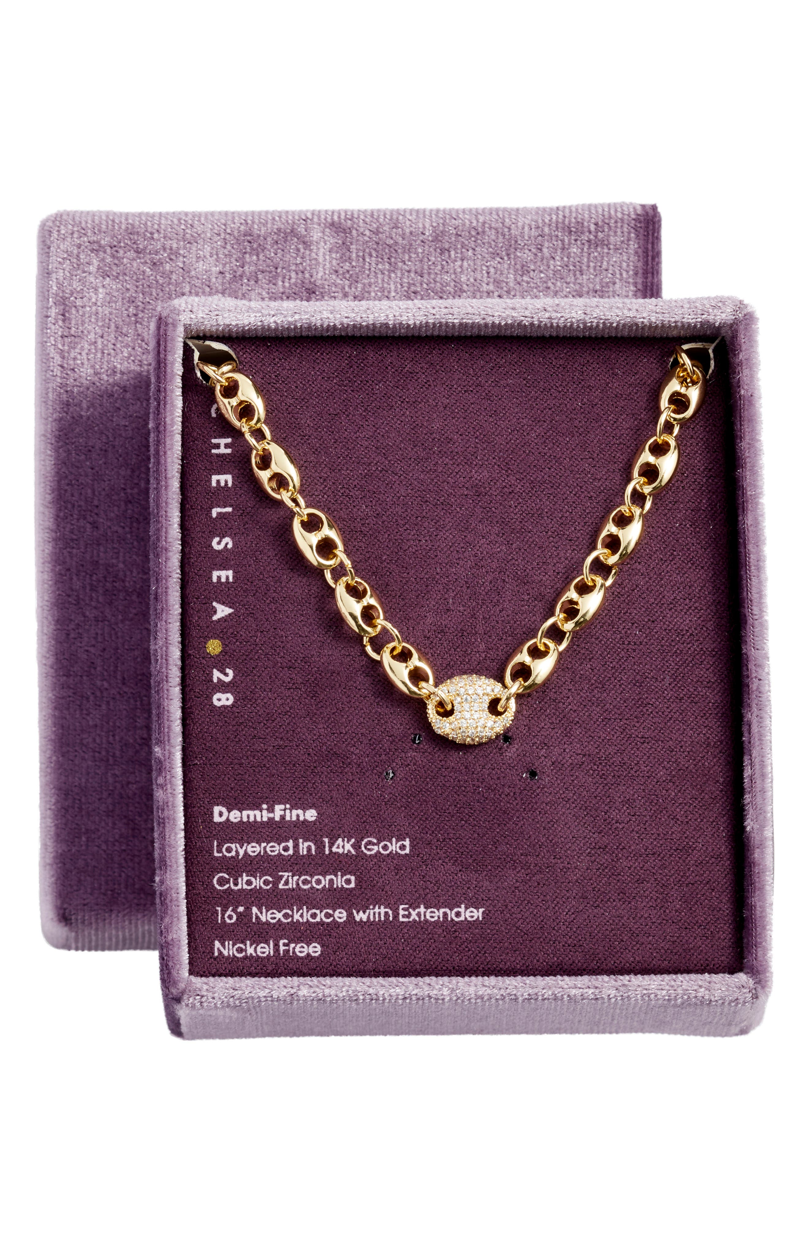 Chelsea28 Pavé Cubic Zirconia Mariner Chain Necklace
