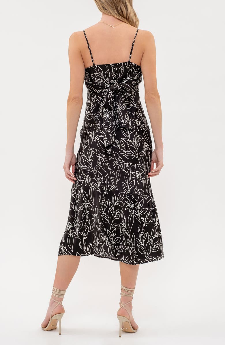 Blu Pepper Leaf Print Midi Dress, Alternate, color, 