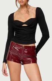 EDIKTED Oaklyn Layered Long Sleeve Crop Top
