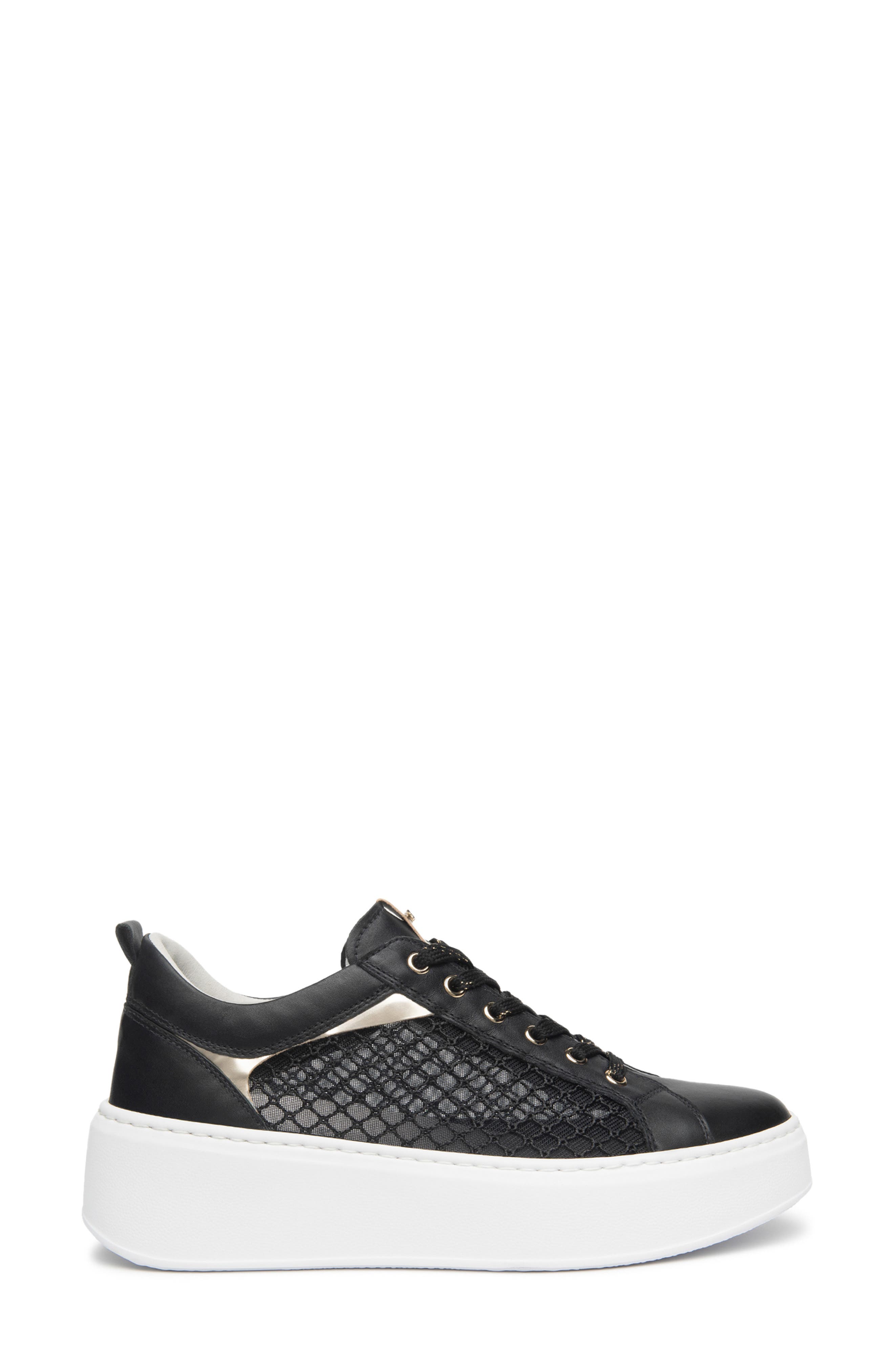 NeroGiardini Mesh Platform Sneaker, Alternate, color, Black