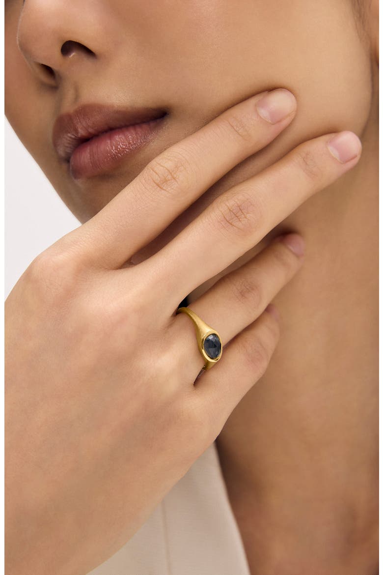 Cala Signet Ring, Alternate, color, IRIDESCENT HEMATITE/ GOLD