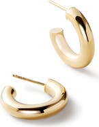 Ana Luisa Chunky Gold Hoop Earrings - Gold Bold C-Hoops Small