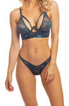 Oh La La Cheri Tatiana Strappy Lace Underwire Bra & Thong Set