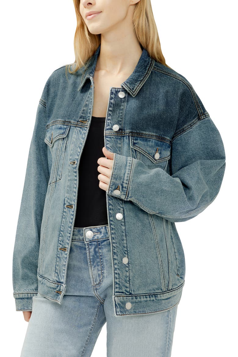 Western Two-Tone Denim Jacket, Alternate, color, GLIMMER