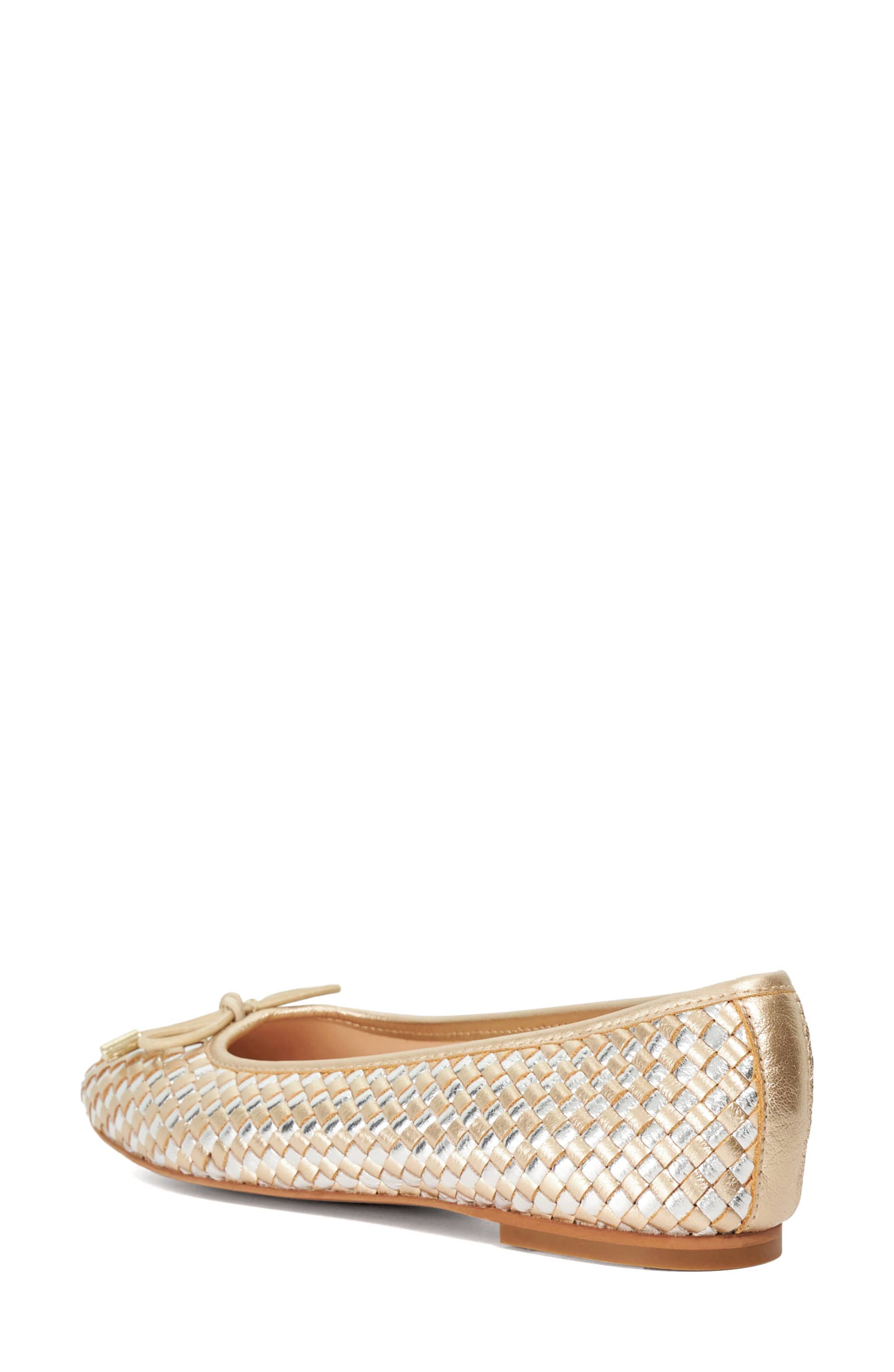 Dune London Heights Ballet Flat, Alternate, color, Gold Multi