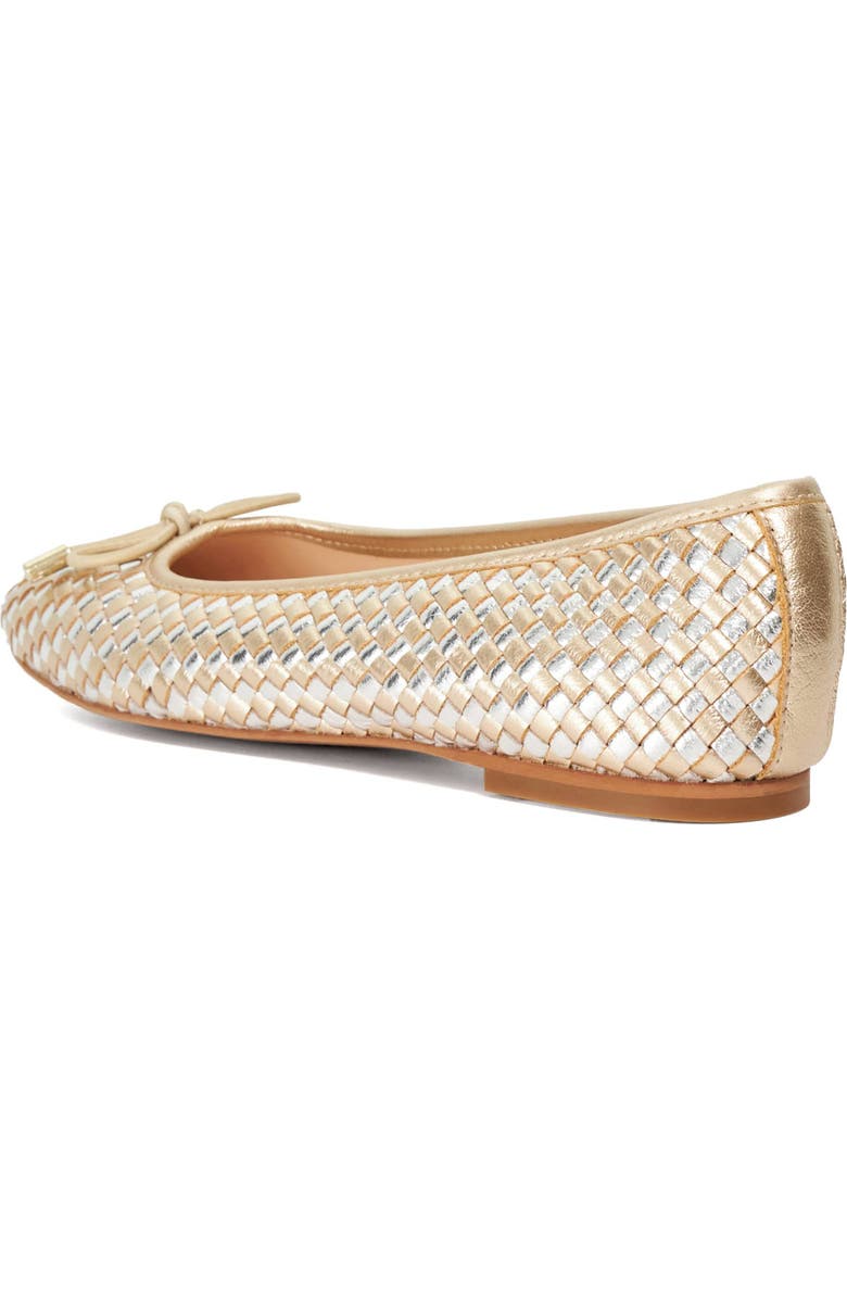 Dune London Heights Ballet Flat, Alternate, color, Gold Multi