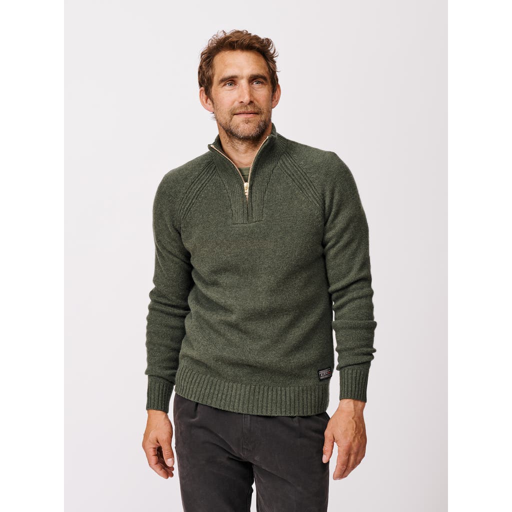 Aubin Pelham Zip Neck Sweater In Green