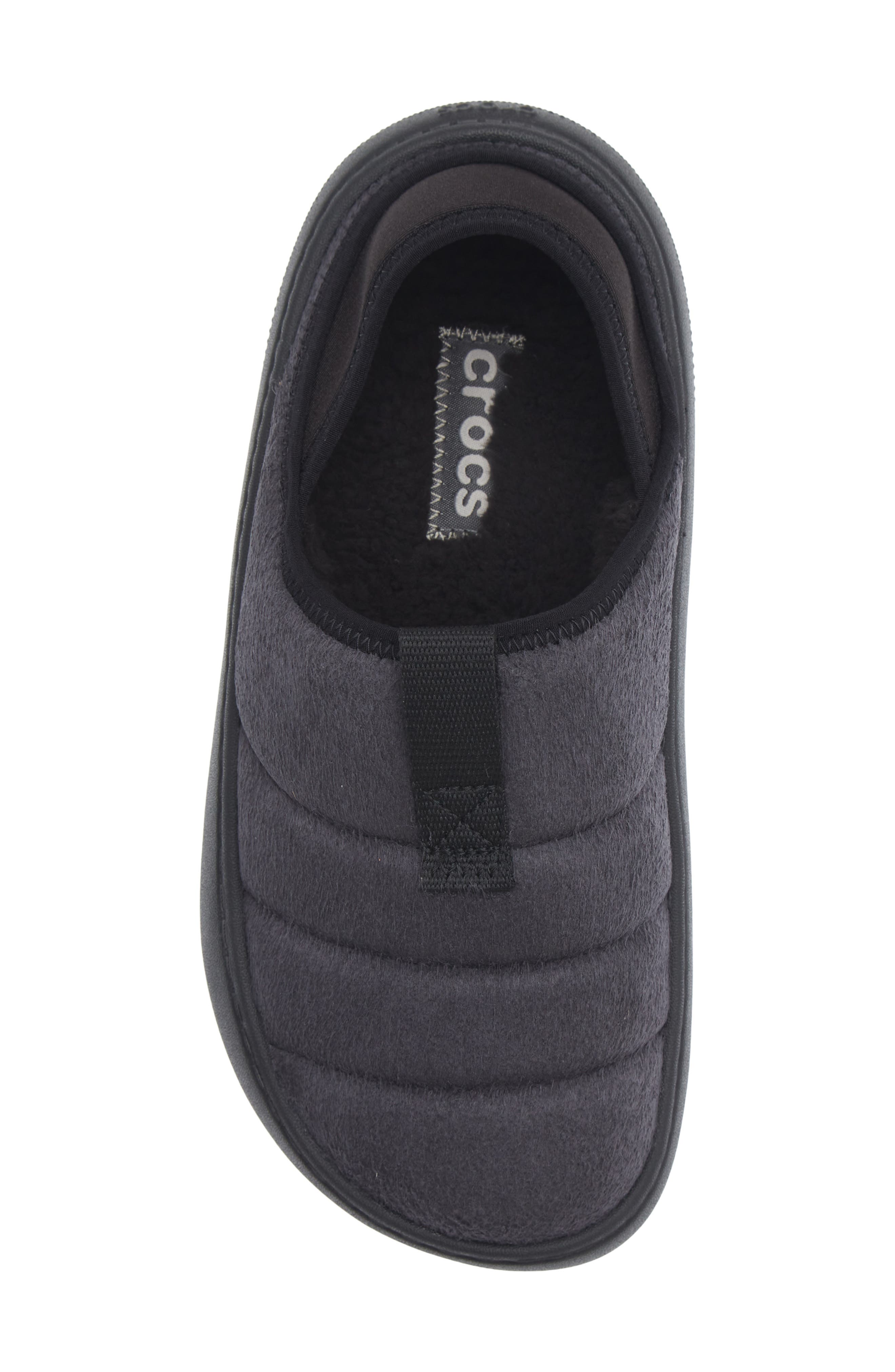 Classic Vegan Suede Quilted Clog, Alternate, color, BLACK