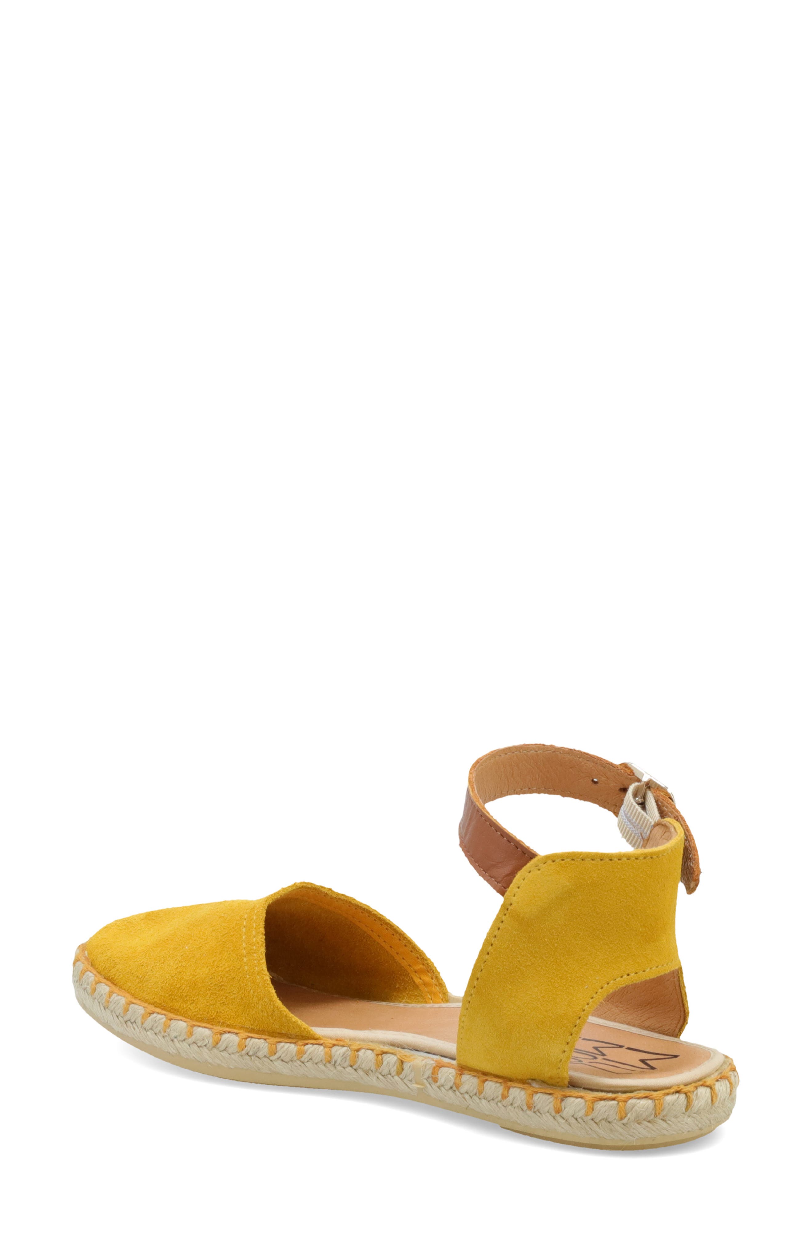 Cleo Ankle Strap Espadrille Flat, Alternate, color, OCHRE SUEDE