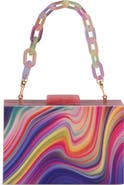 Olga Berg Dorothy Swirl Print Box Clutch