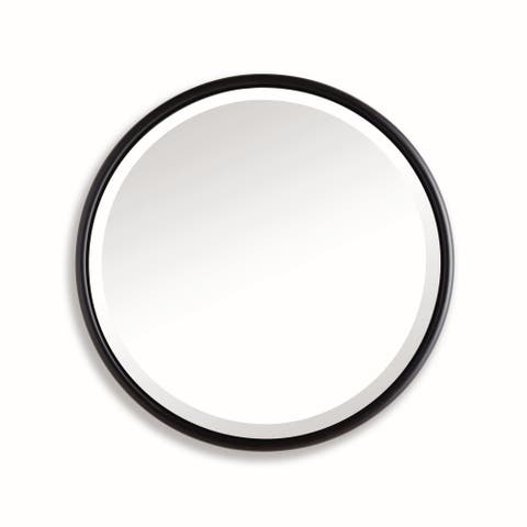 Ryland Mirror Small - Black Round Iron Frame - Beveled Edge