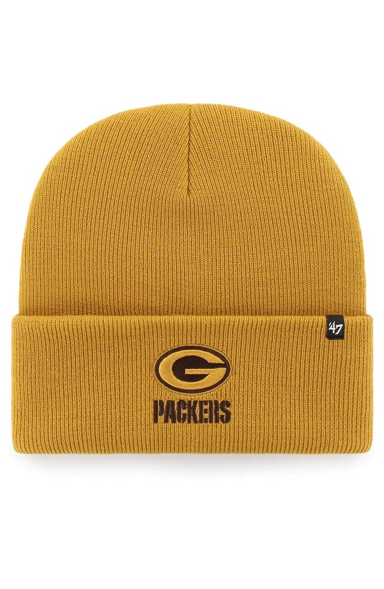 '47 Women's '47  Gold Green Bay Packers Haymaker Cuffed Knit Hat, Main, color, 