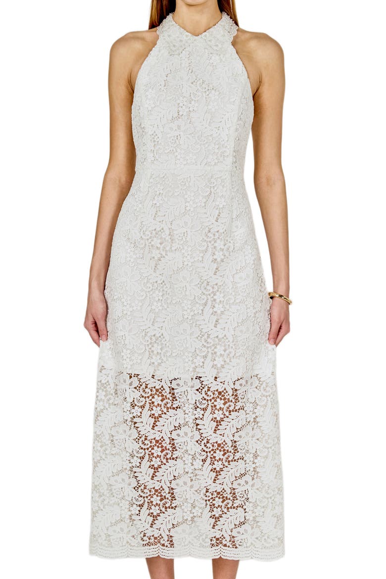 Floral Lace Dress, Alternate, color, WHITE
