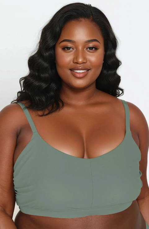 Plus Size Adjustable Strap Clasp Swim Bra