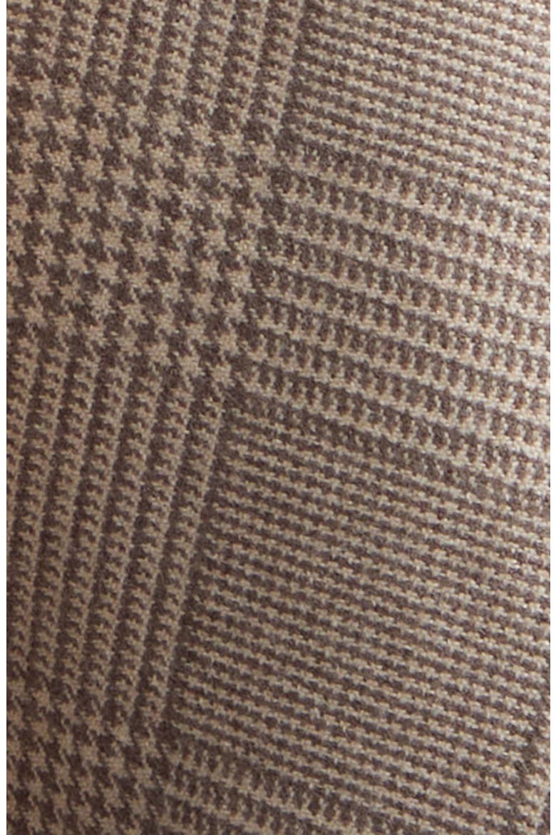 Embroidered Sleeveless Glen Plaid Wool Blend Dress, Alternate, color, TAUPE