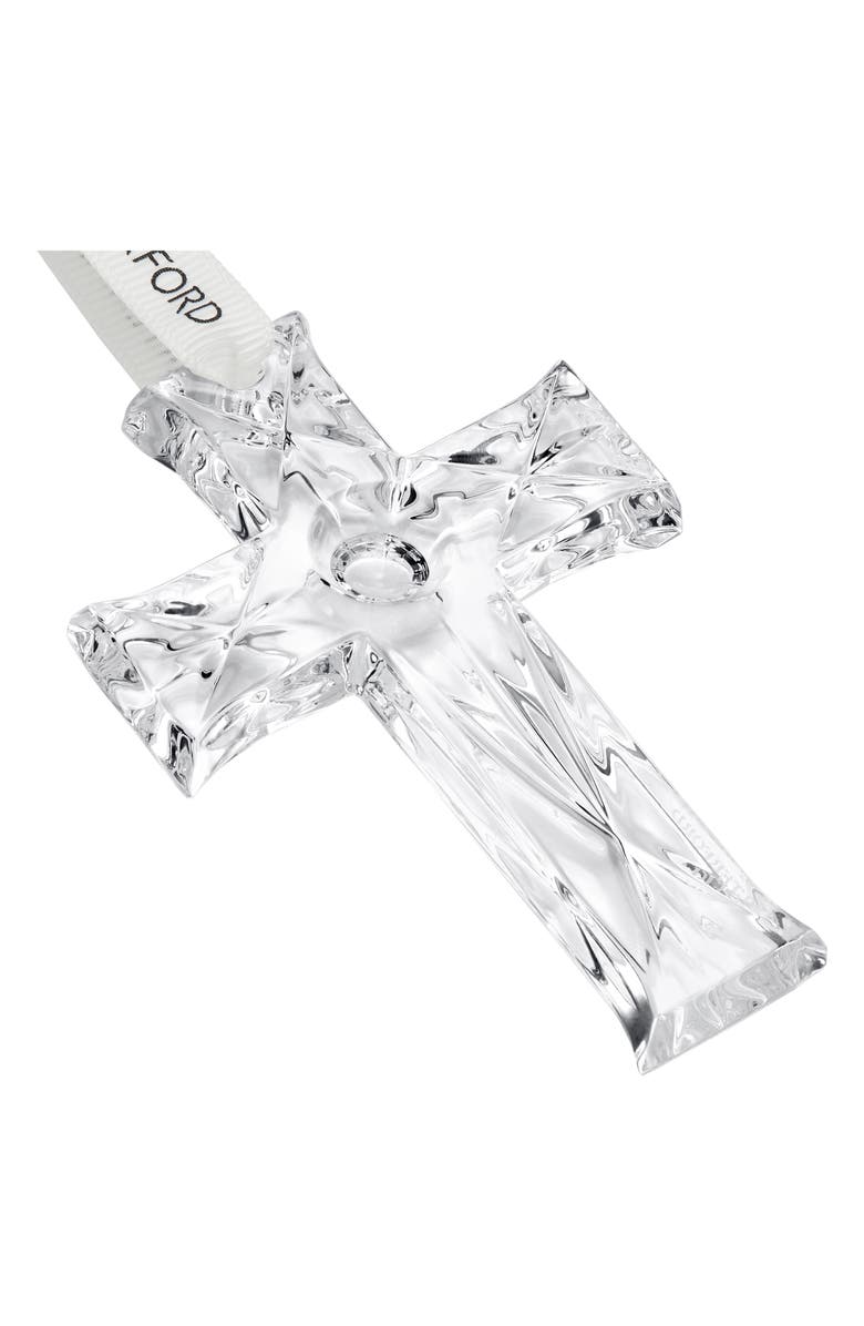 Waterford Mini Cross Crystal Ornament, Alternate, color,
