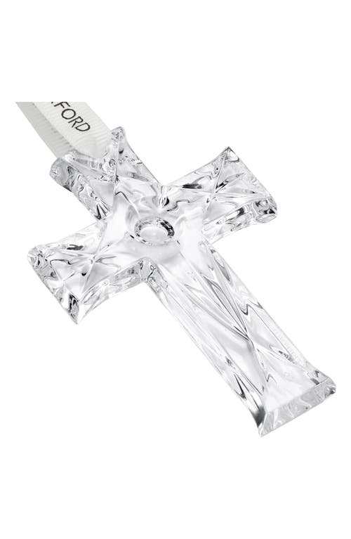 Waterford Mini Cross Crystal Ornament In Transparent