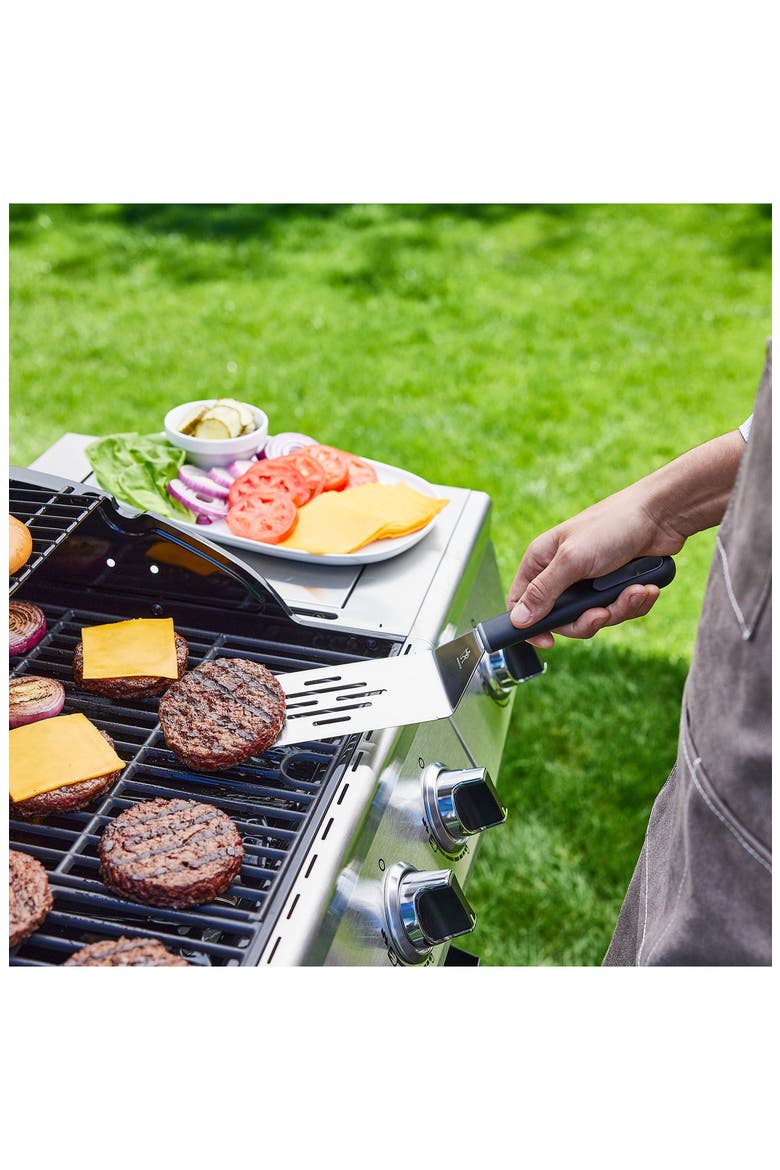 Set of 2 BBQ Griddle Spatulas, Alternate, color, STAINLESS STEEL