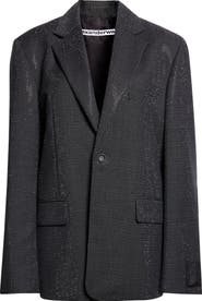 Alexander Wang Hotfix Crystal Oversize Blazer