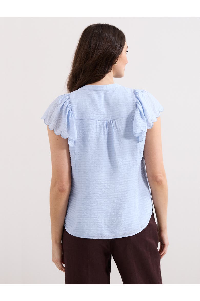Aleasha Scallop Sleeve V-Neck Blouse, Alternate, color, Pale Blue