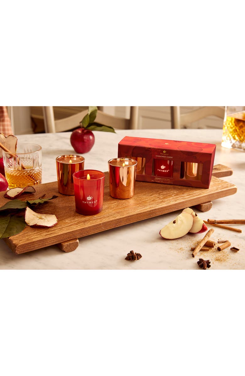 Thymes Simmered Cider Aromatic Votive Trio, Alternate, color,