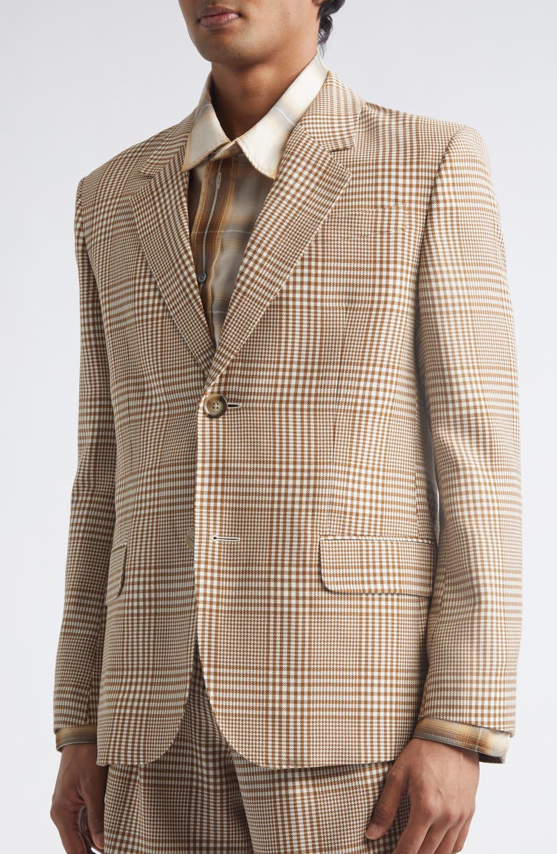 AMI PARIS Prince of Wales Plaid Virgin Wool Twill Jacket, Alternate, color,
