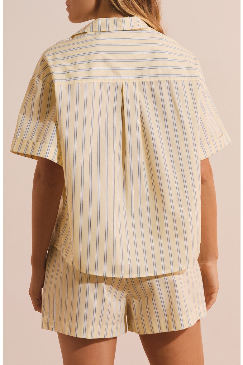 Benicio Striped Cotton Chemise, Alternate, color, LIGHT YELLOW