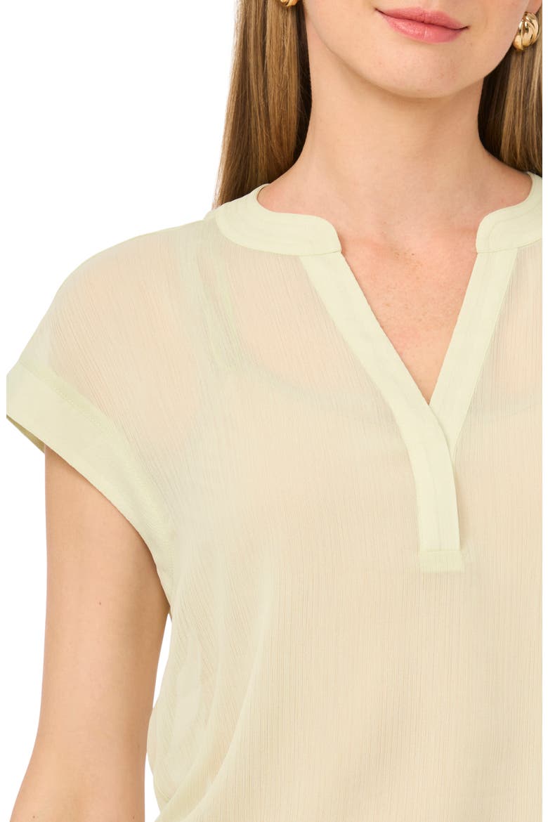 V-Neck Front Placket Top, Alternate, color, LILY GREEN