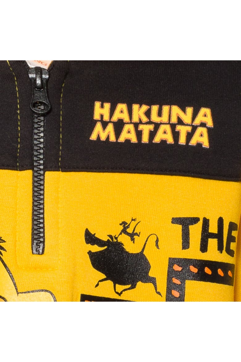 Lion King Fleece Quarter-Zip Hooded Sweatshirt, Alternate, color, Yellow Simba