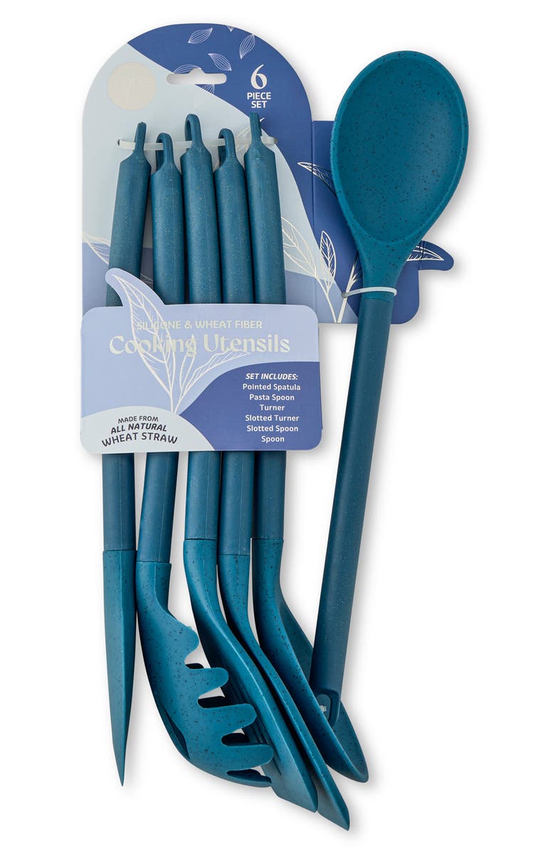 CORE KITCHEN 6-Piece Silicone & Wheat Fiber Cooking Utensil Set, Alternate, color, Speckled Agate
