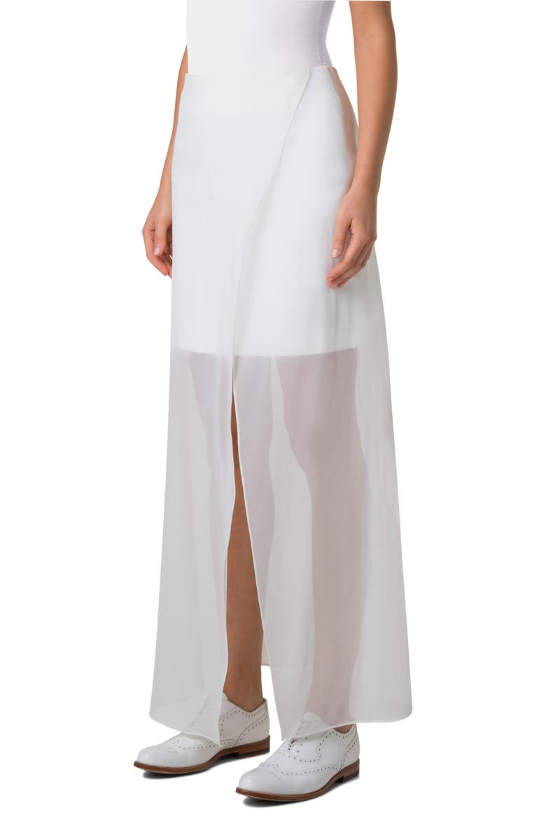 Layered Mixed Media Skirt, Alternate, color, ECRU