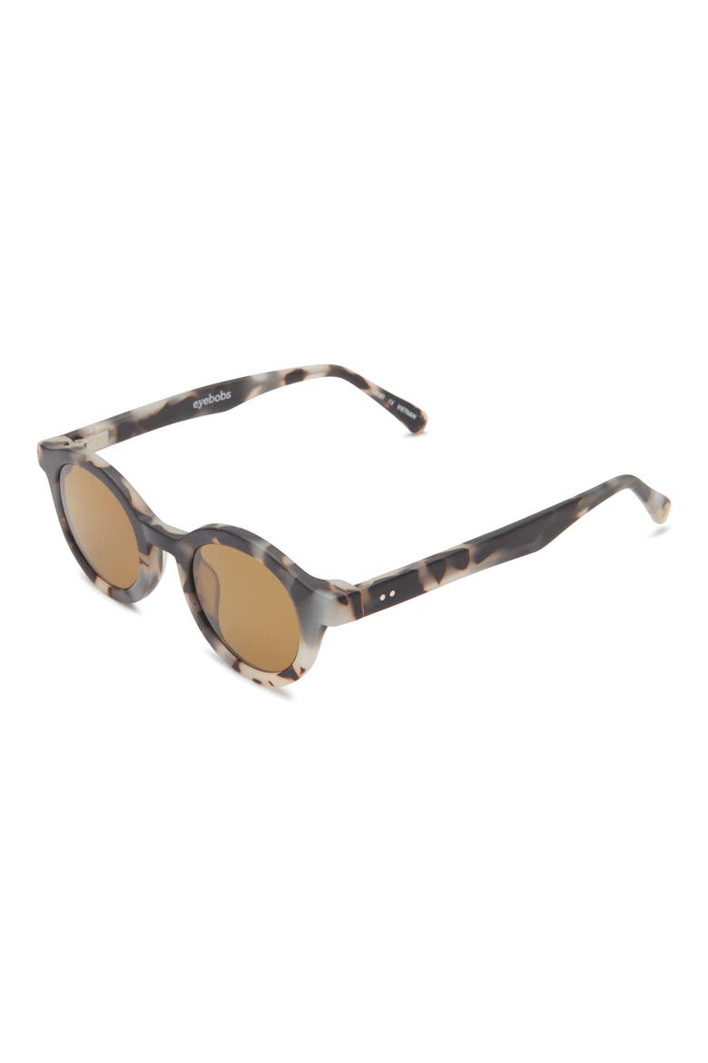 TV Party 41mm Polarized Round Sunglasses, Alternate, color, MATTE GREY TORT / BROWN