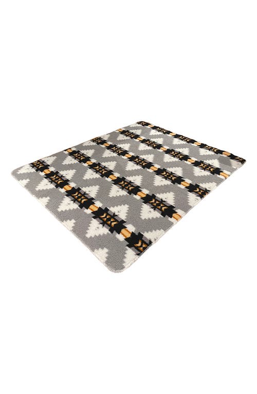Luxe Faux Shearling Throw Blanket In Grey Print