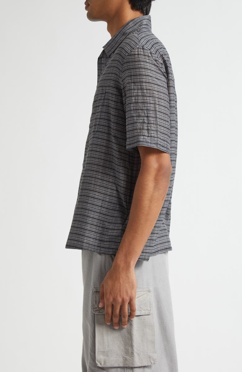 OUR LEGACY Heusen Picnic Check Short Sleeve Cotton & Silk Button-Up Shirt, Alternate, color, Picnic Check Cotton Silk