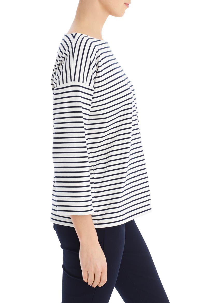 Striped Tee, Alternate, color, SKINNY STRIPE IVORY NAVY