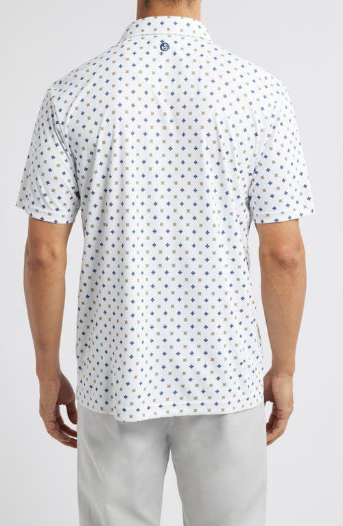 Swannies Ballard Medallion Print Golf Polo In White