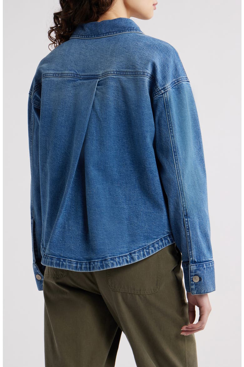 Back Pleat Denim Jacket, Alternate, color, MEDIUM WASH