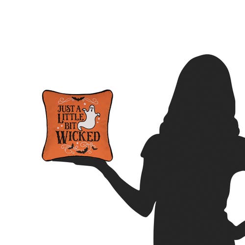 C & F Home C&f Home Ghost Embroidered 100% Cotton Halloween Mini Accent Throw Pillow 10" X 10" In Orange