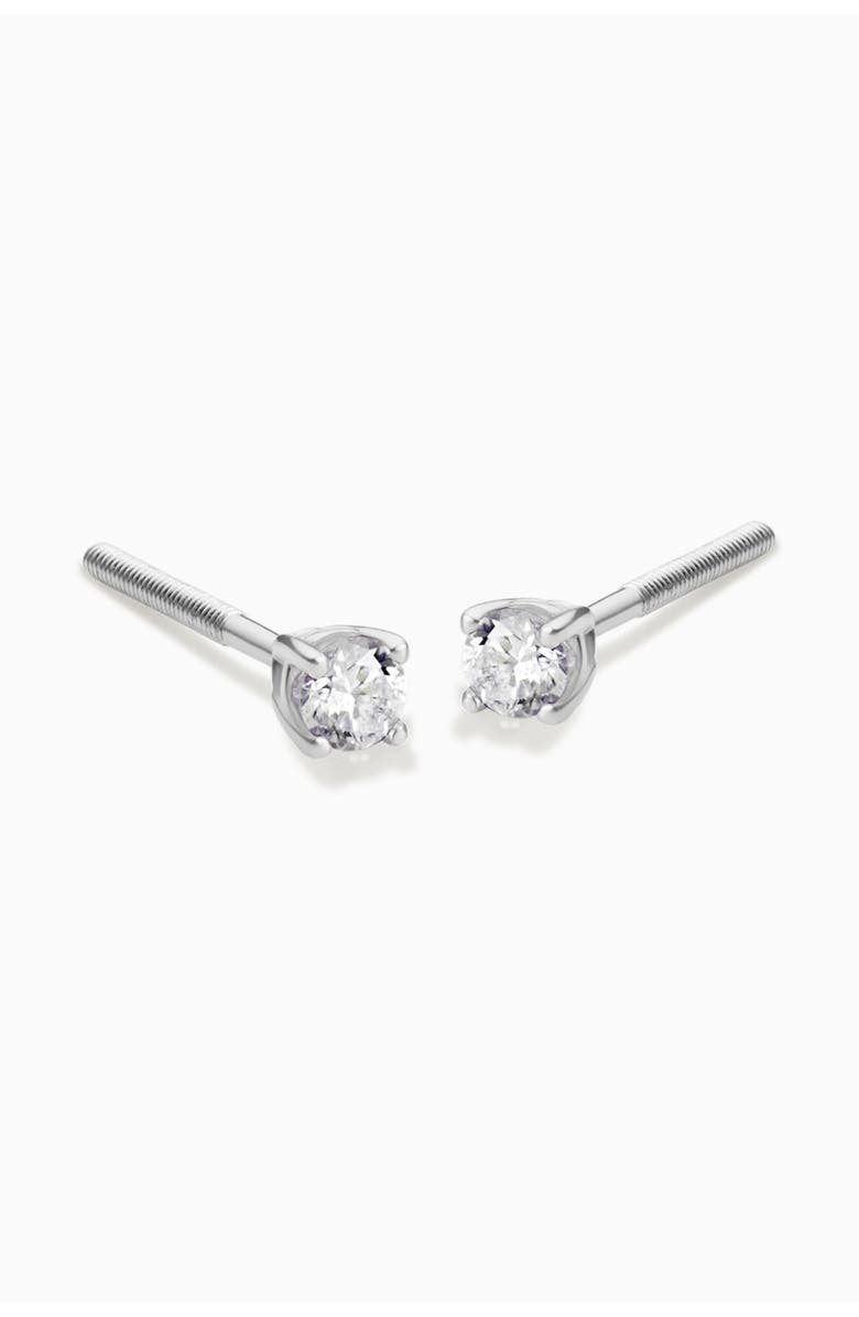Oradina 14K Yellow Gold Shine Bright Diamond Small Studs, Alternate, color, White Gold