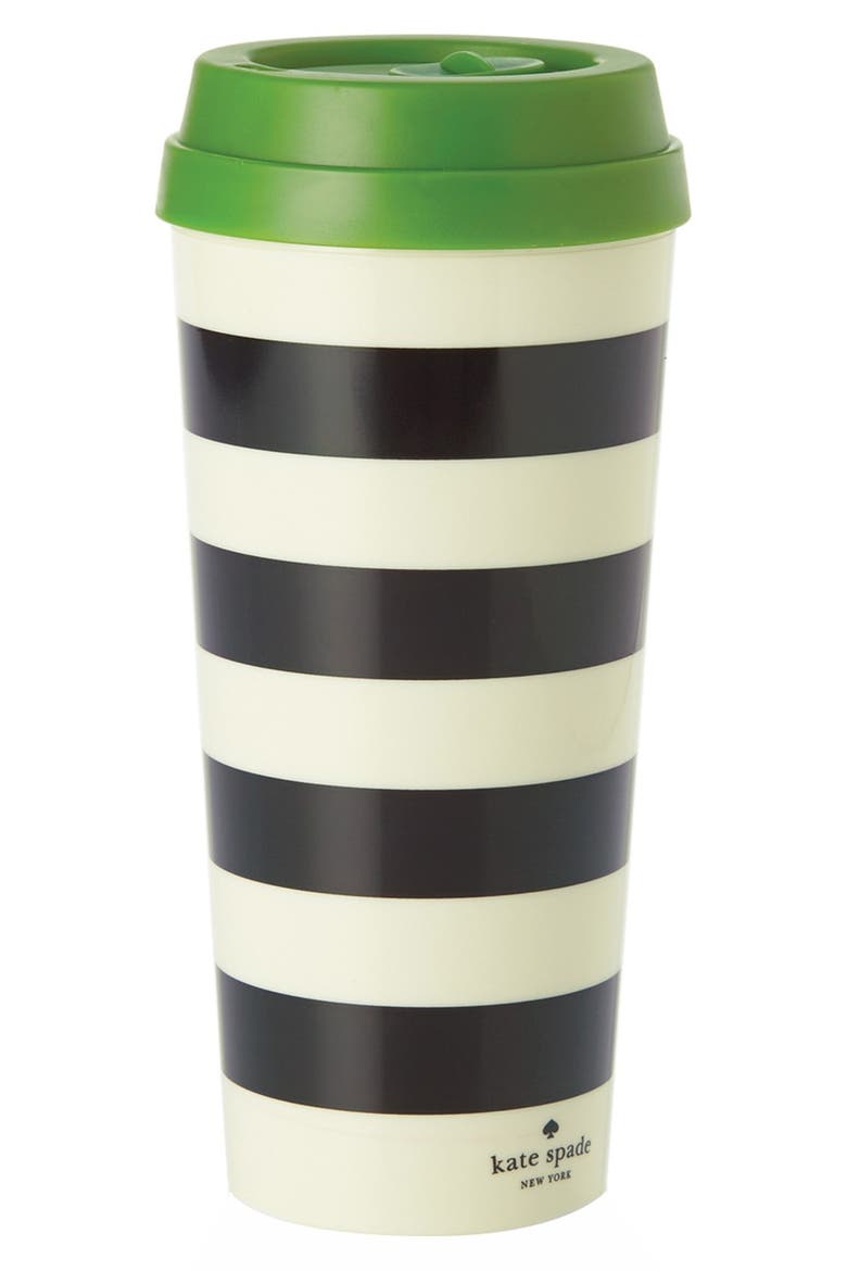 stripe thermal travel mug, Main, color, BLACK