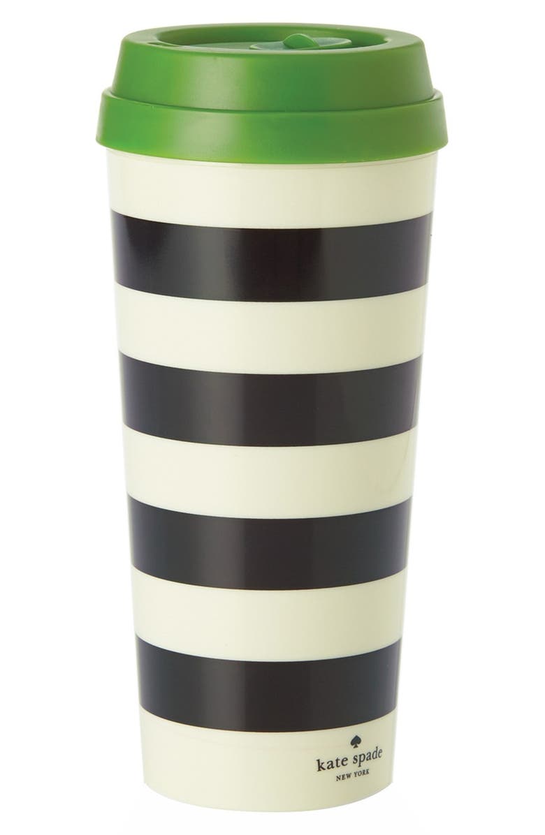 Kate Spade New York stripe thermal travel mug, Main, color, 