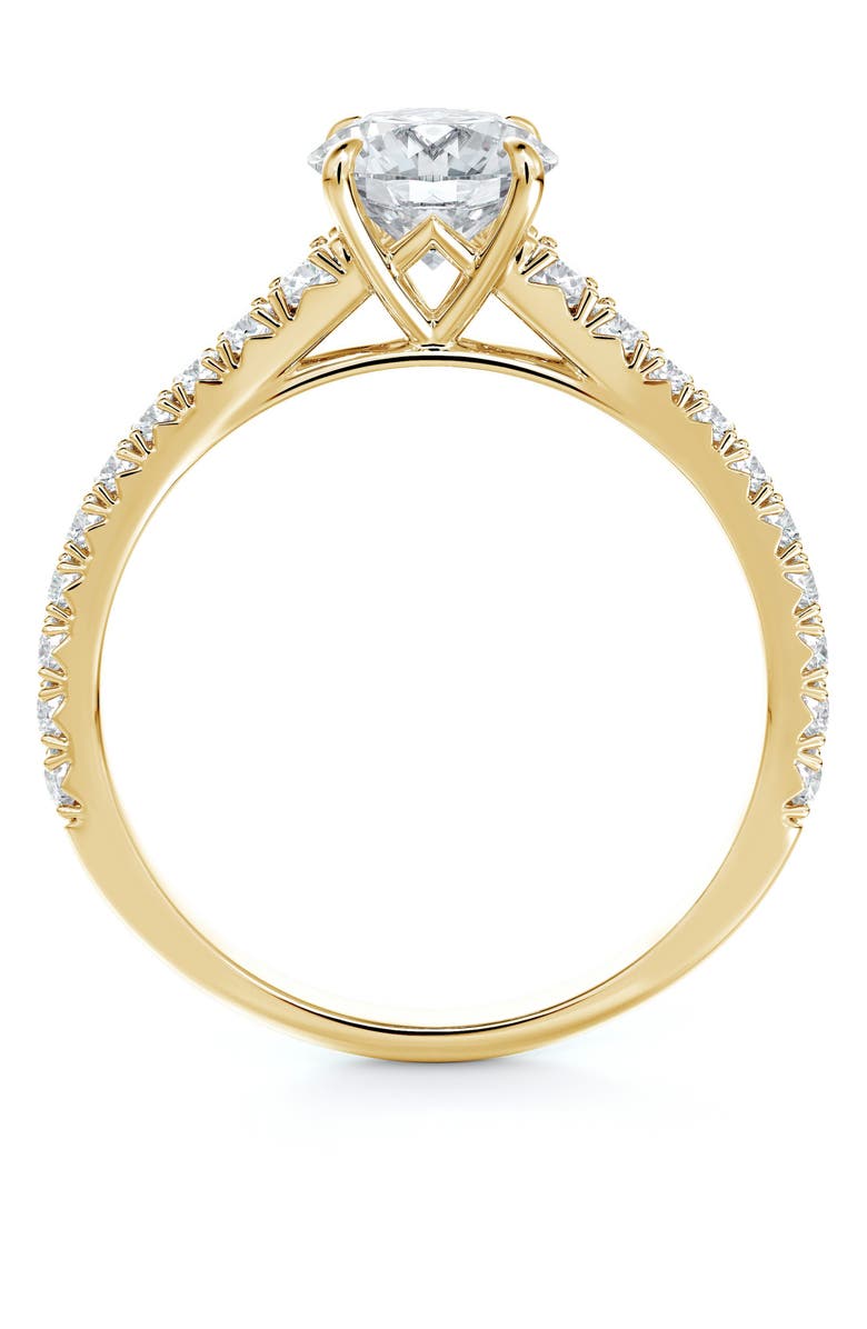 De Beers Forevermark Icon<sup>™</sup> Setting Round Diamond Engagement Ring with Diamond Band, Alternate, color, 