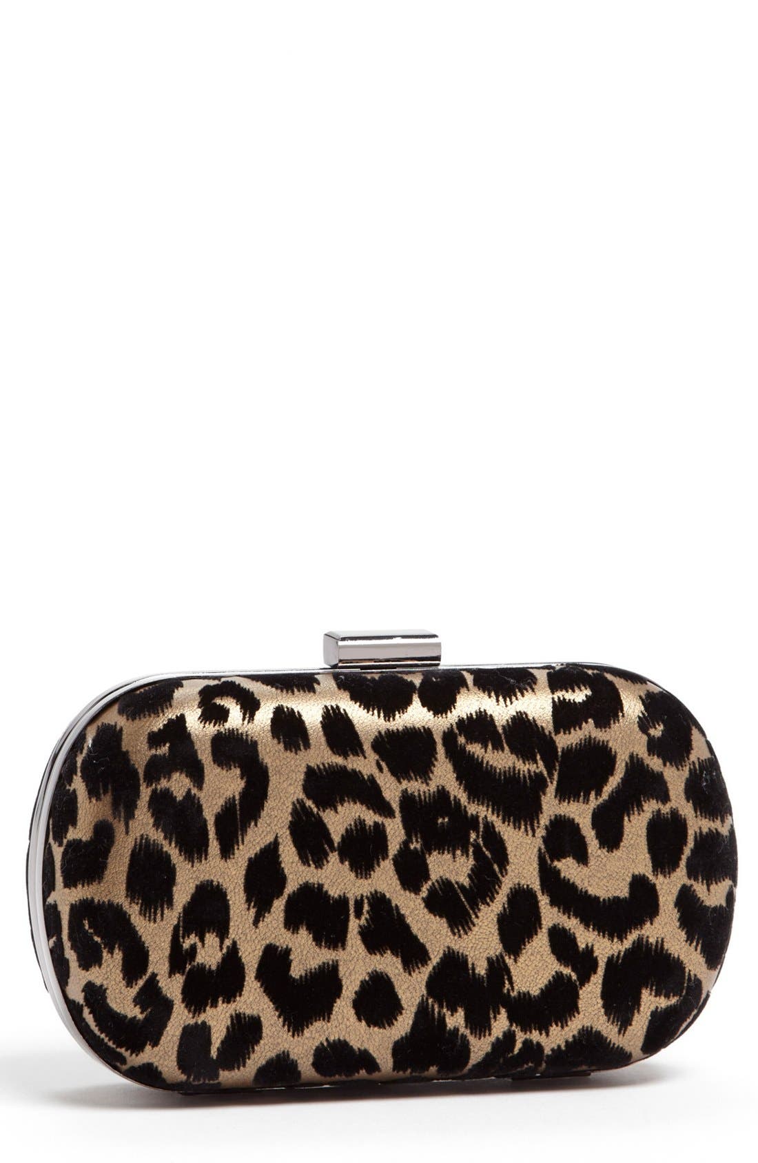 Menbur Leopard Print Minaudière, Main, color, 