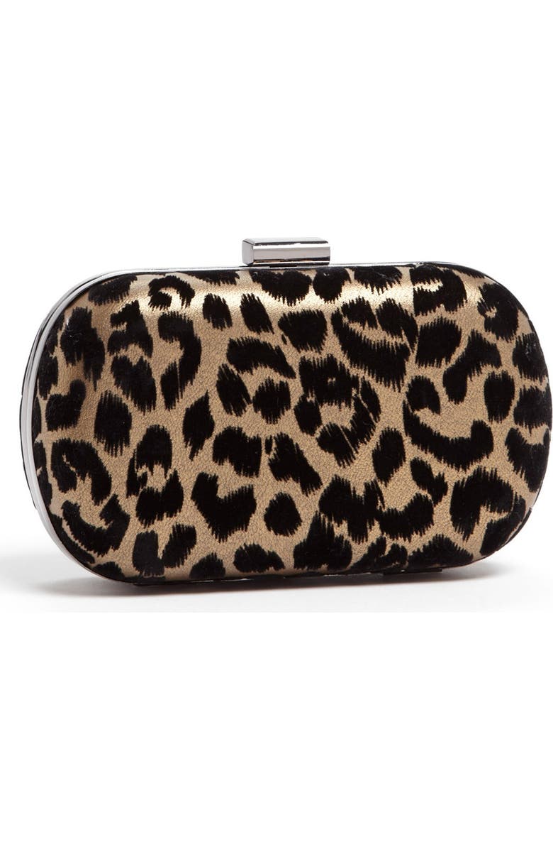 Menbur Leopard Print Minaudière, Main, color,